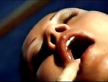 Carnal brunette hair sunbathing,  drilled by a hard shlong squirting on her face