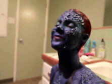 Mystique Cosplayer Gives Blowjob