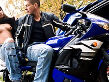 Claudia Rossi 3 Way with Biker Studs Gives Blowjob and Gets Anal Sex - Private Porn Sex Videos