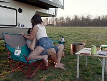 Would u go camping with us? Quick outdoor bang PAWG creampie