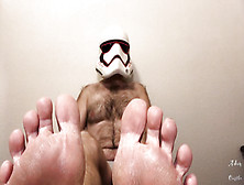 Furry Stormtrooper Relieves,  Burps,  & Shakes Toes