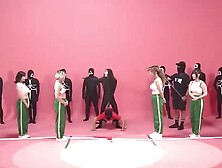 Pretty brunette is enjoying a new game while getting gangbang fucked harder than ever before