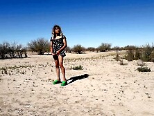 girl in a dress strips naked with heels and anal plug in public, very sexy, enjoy it