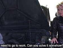 Blonde cab driver seduces repairman