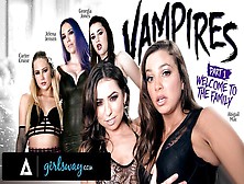 Girlsway Abigail Mac Is Gangbanged Hard By A Vampire Coven