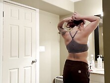 Hottest Bitch ever Working in the Trades,  Undressing for Shower after a Long Day at Work CARHARTTS