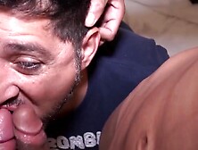 Fat mature guy spitroasted by hung Latin twink tops