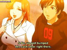 Busty anime chick gets clit rubbed