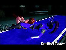 Foxy 3D Cartoon Babe Fucked Hard By An Alien Shemale