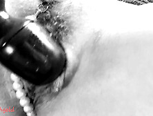 jerk off with me baby munichgold monstrous breasts and long labia lips hairy twat and large clit in a pearl string