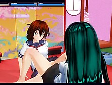 3D CARTOON Schoolgirls Lesbians Jizz after Lessons