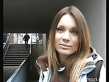 Gorgeous Czech Honey Showing Her Twat In Public