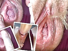 Do You Want To Lick And Fuck My Meaty Hole After I Pee? Close Up Pissing,  Licking And Pussy Fucking