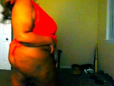 Cute Curvy FAT WOMAN in her red Lingerie, Streamate Web-cam Model Trina Foxx