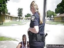 Cops With Big Tits Sharing Big Black Rod Outdoors