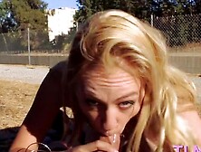 Admirable Blonde Whore Lyra Law Sucking And Riding In S