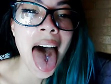 Blue Hair Camgirl Facial. Mp4