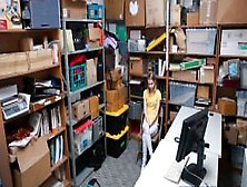 Skinny Russian teen shoplifter caught and fucked by sec