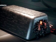 AI Robot Cum Machine Experimenting An Milking Brunette hair mother I'd like to fuck - CG Animation