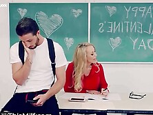 Big Boob Babe Teacher's Pet Gets A Valentine Day Surprise