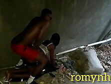 Fresh chick in shorts from the favela in Rio de Janeiro fucking in an abandoned house