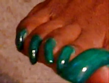 Long Green Toenails