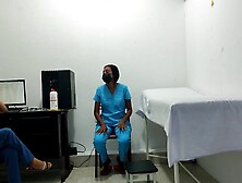 IT HAPPENED AT THE CLINIC!! A FEMALE DOCTOR AND NURSE ENTICE A PATIENT. THEY BANG HIM ON THE STRETCHER