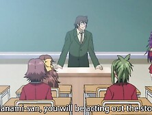 Hentai girl with purple hair enjoys sex