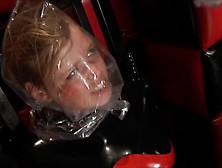 Latex Lesbian Breathplay With Plastic Bag