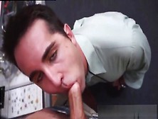 Brunette Guy Sucking Dick For Cash