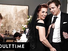 ADULT TIME - Horny Tattooed GILF Ruby Lynne CAUGHT Fucking Huge Dong Dude During Her Husband's Funeral!