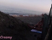 Flashing My Dick In Front Of My Stepdaughter In A Public Beach And That Babe Helps Me Ejaculation In Front Of Everybody - Real S