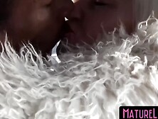 A plump elderly woman named Lacey Starr has a deep mouth and ebony hair