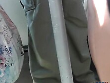 Lovely ass in cute G-strings in the real upskirt video