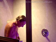 73 yr old GiLF Sydni Lane showering in a White T-Shirt