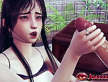 Hawt Teen Oriental Hotty with Ebony Hair Delivering an Ultimate Tugjob Experience for a Large Schlong,  Followed by a Sensational