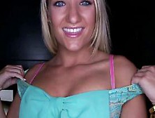 Glory hole blonde enjoys jizz on face