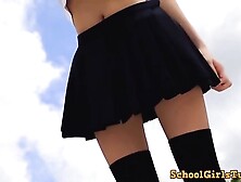 Shy Japanese Schoolgirl Striptease