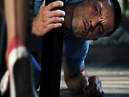 Dirty daddy fucking a teen next to his resting stepdaughter