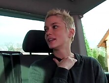 Short Haired Blonde Babe Is Getting Bonked Inside The Car