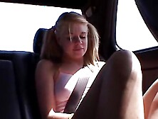 Little Summer goes solo masturbating in car