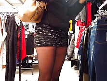 Spying a mother I'd like to fuck in mini-petticoat and puffy jacket