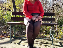 Mature MILF Stepmom Masturbates in Pantyhose