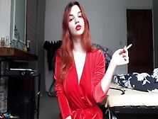 Smoking In This Perfect Red Outfit