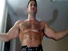 Fat Hairy Chisel In Muscle Man Strokign And Shooting