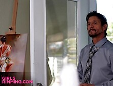 GIRLSRIMMING - Turned On step-family rimjob with Hottie Beauty Avery African