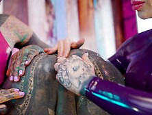 Tattooed trans Lily Lu gets two fists up her ass
