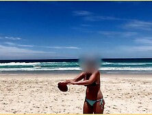 Wife Shows Breasts On Public Beach - Most excellent Melons On Beach