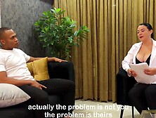 Nympho with large shlong goes to therapy with breasty sexologist - Daniela Gomez