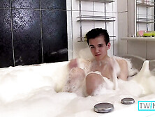 Cute Xander H Gets Jerks Off And Cums In Hot Bubble Bath!